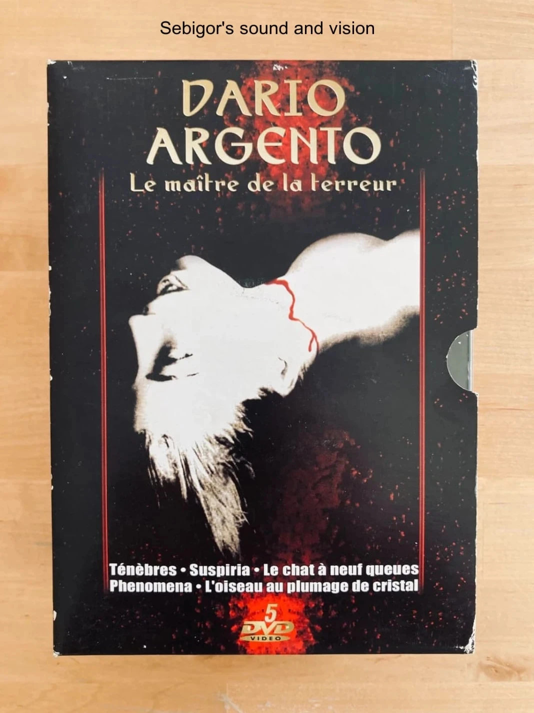 Coffret 5 DVD Dario Argento.
